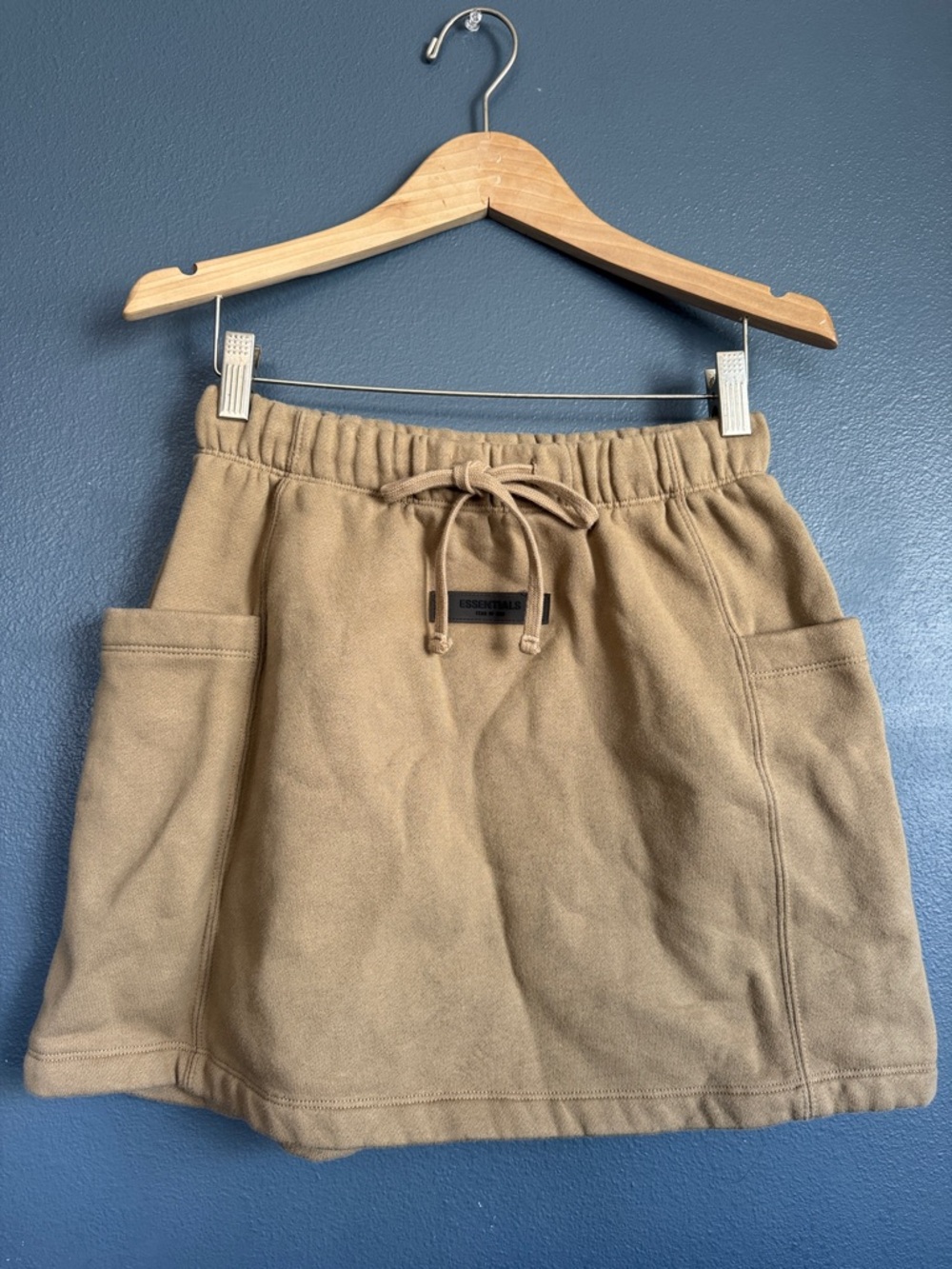 Fear Of God Essentials Beige Drawstring Pocket Mini Skirt